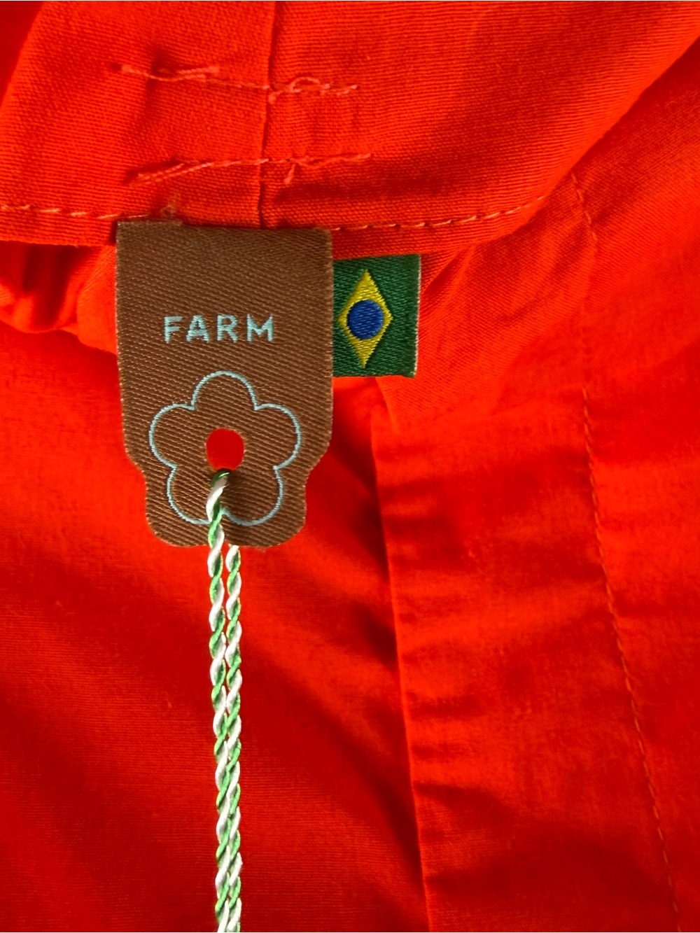 NEW Farm Rio Tailored Cotton High Rise Shorts in Orange - Picture 6 of 8